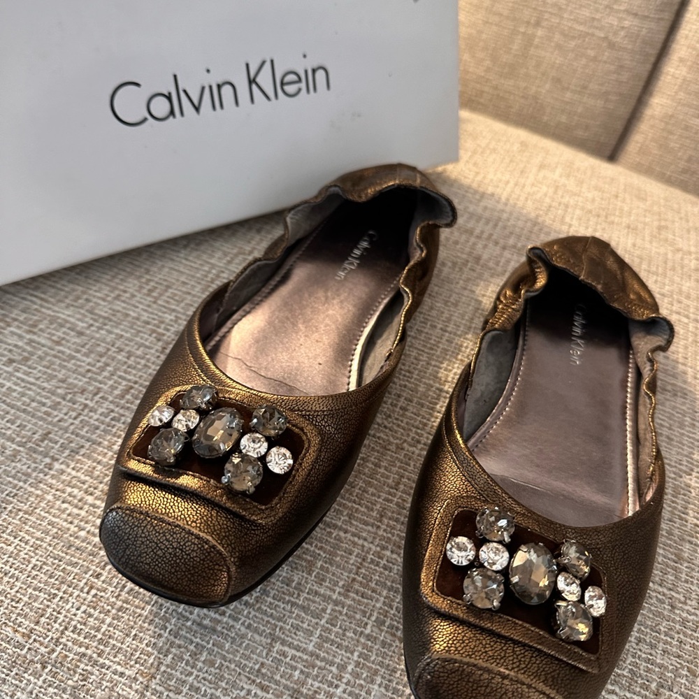 Calvin Klein ballerina flats. Worn once. Box kept at all times